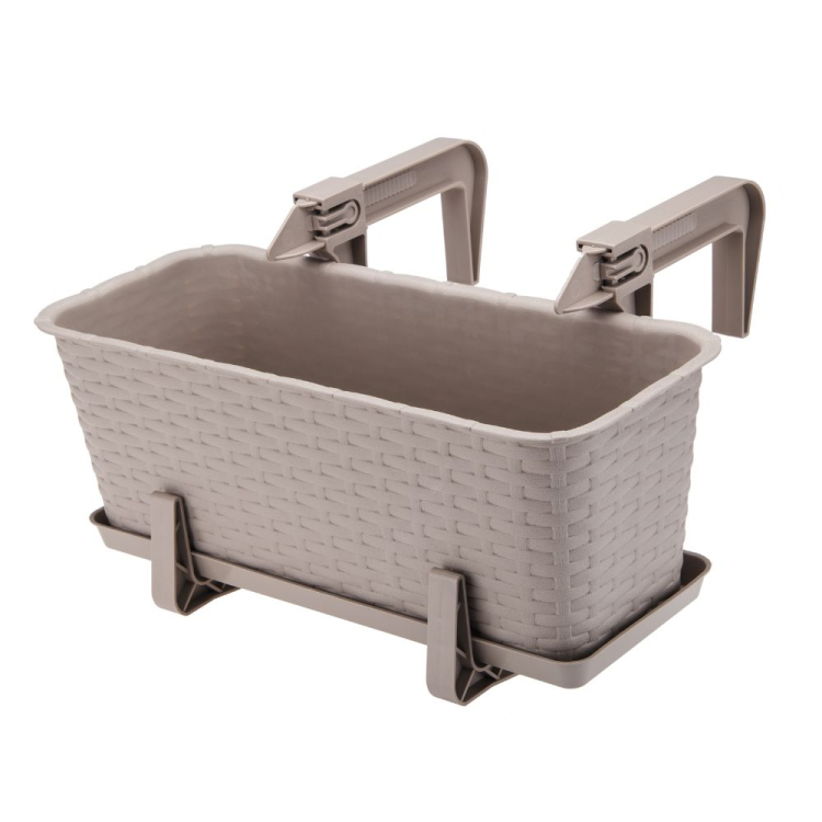 Doniczka balkonowa RATTAN 40cm karmel